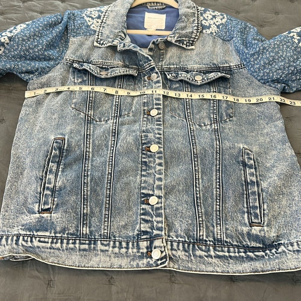 Anthropologie Avec Les Filles Floral Patchwork Denim Jacket Size XL - Picture 9 of 10